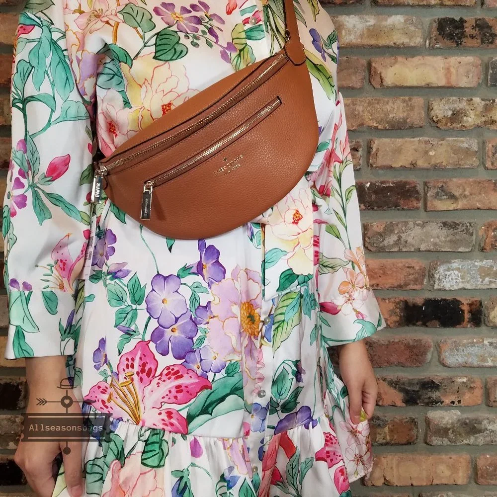 LAUTHENTIC Kate Spade New York Leila Leather Belt Bag Fanny Pack in Warm Ginger - Picture 3 of 7